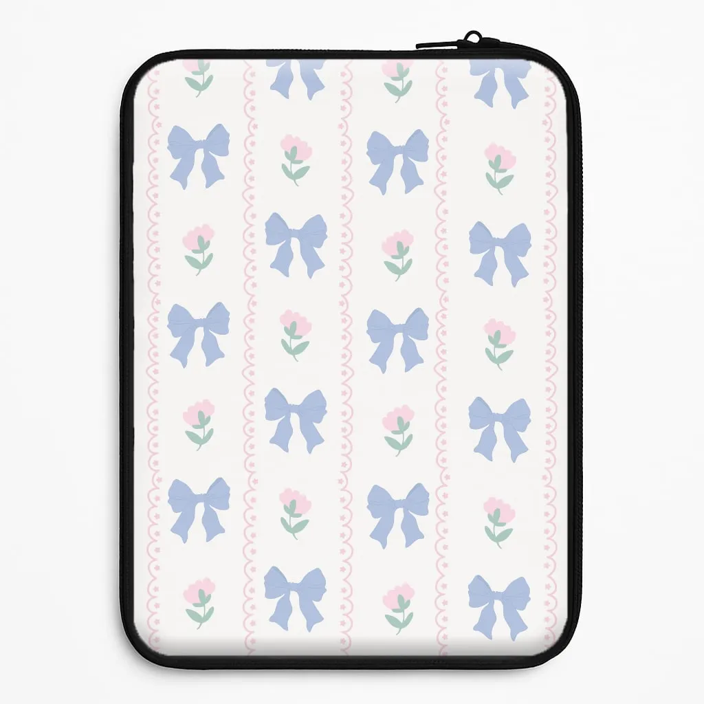 Creative Artwork Hybrid Shield Pink Bows Pattern - Clean Girl Aesthetic Laptop Sleeve