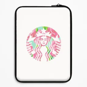 Tactile Feel Pink Coffee Logo Laptop Sleeve