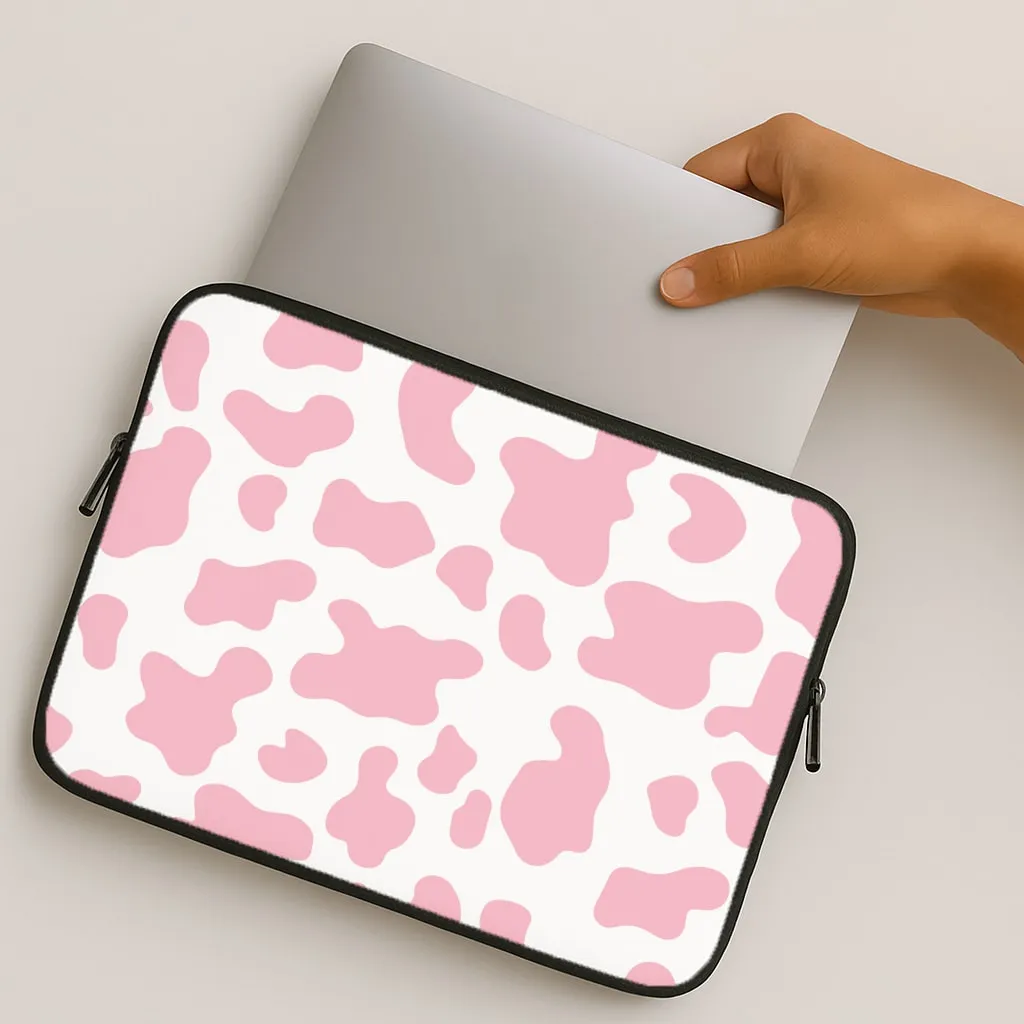 Pink Cow - Animal Patterns Laptop Sleeve Premium Texture
