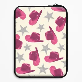 Pink Cowboy Hats And Stars Pattern Laptop Sleeve Smooth Pattern Rugged Look Finish