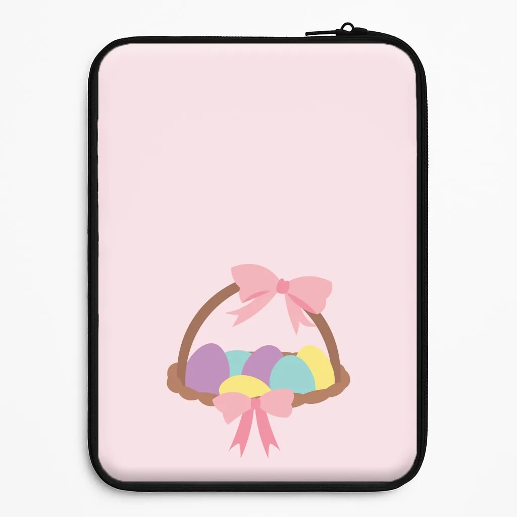 Pink Easter Basket Laptop Sleeve Strong Shell