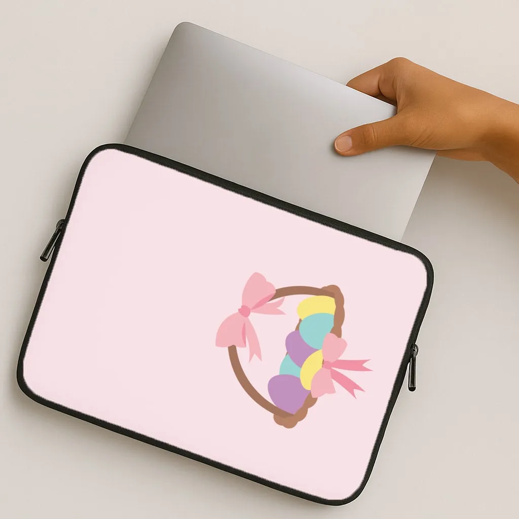 Portable Fit Urban Design Pink Easter Basket Laptop Sleeve
