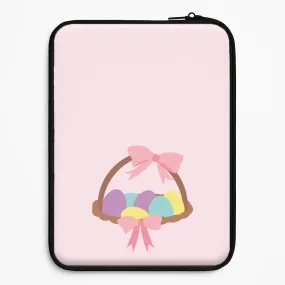 Pink Easter Basket Laptop Sleeve Strong Shell