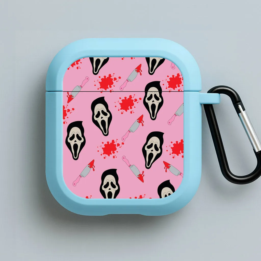 Pink Ghostface Pattern - Scream AirPods Case Fashion Protective Holder