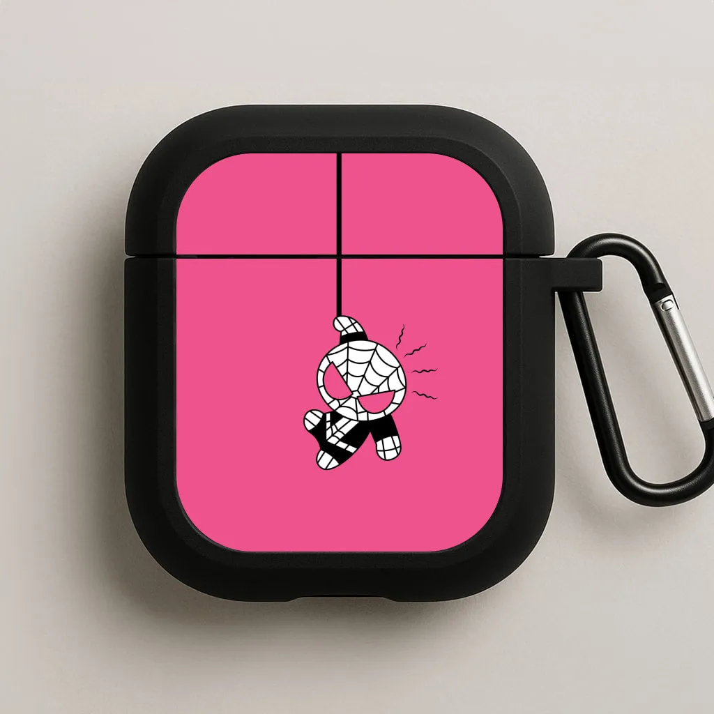 Pink Hanging Spider Hero  AirPods Case Minimalist Audio Case