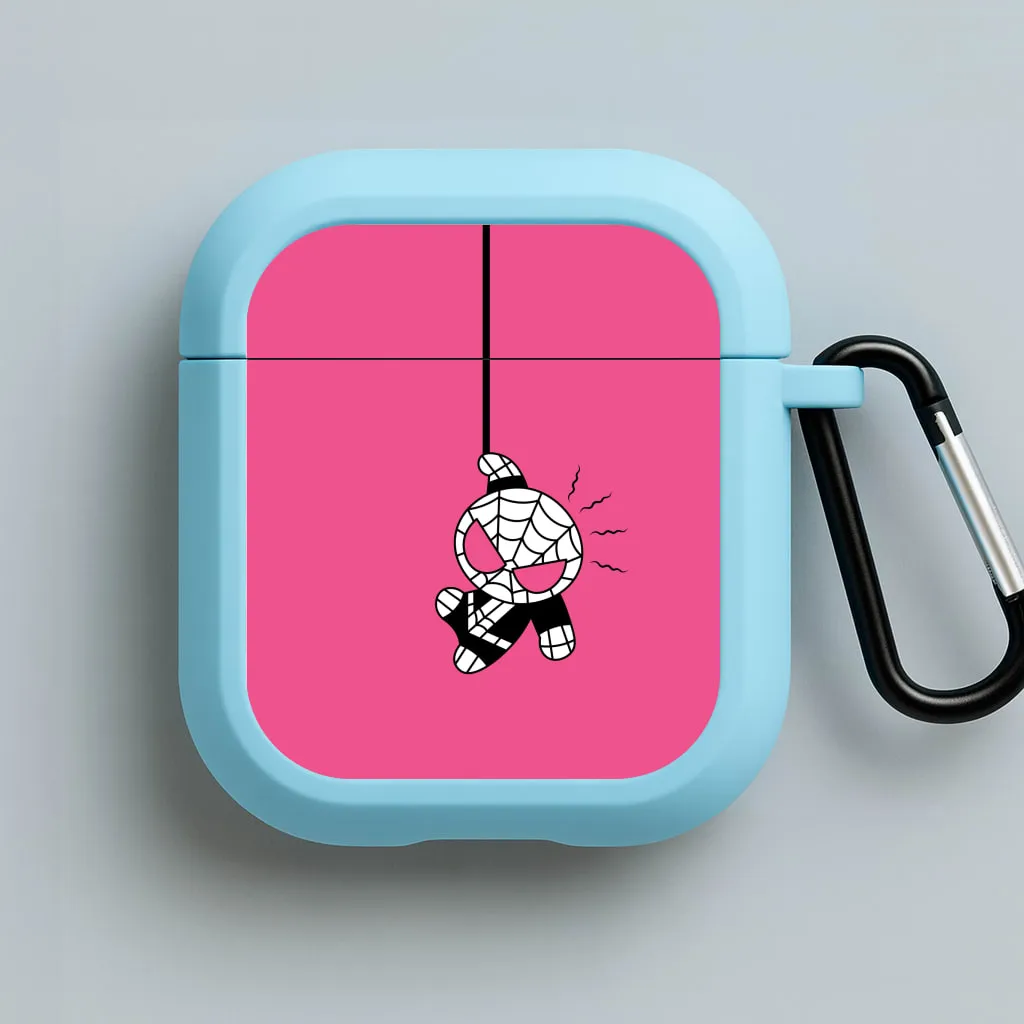 Lightweight Charging Holder custom name printing case Pink Hanging Spider Hero  AirPods Case