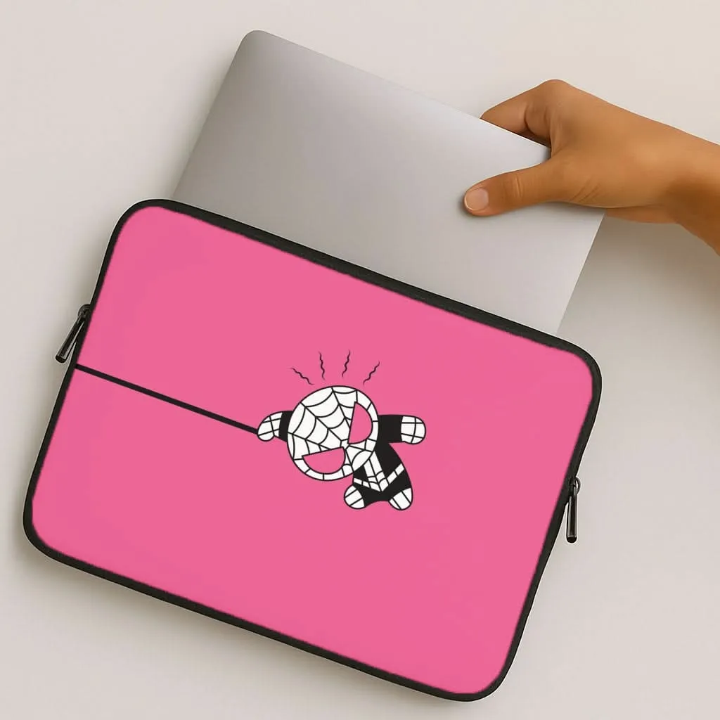 Flexible Pattern Layer Hybrid Frame Pink Hanging Spider Hero  Laptop Sleeve