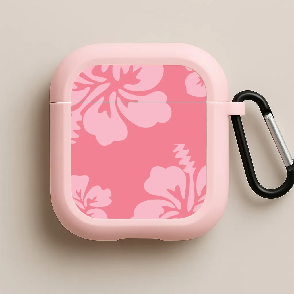 Pink Hawaiian Flowers Pattern AirPods Case wireless lifestyle case
