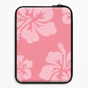 Compact Look Pink Hawaiian Flowers Pattern Laptop Sleeve