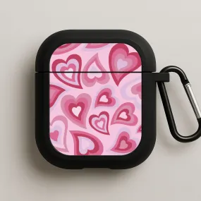 Pink Hearts - Trippy Patterns AirPods Case minimal protective shell