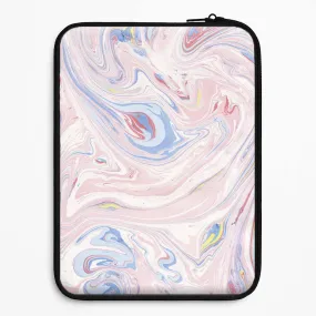 Pink Marble Swirl Laptop Sleeve Glossy Texture Layer