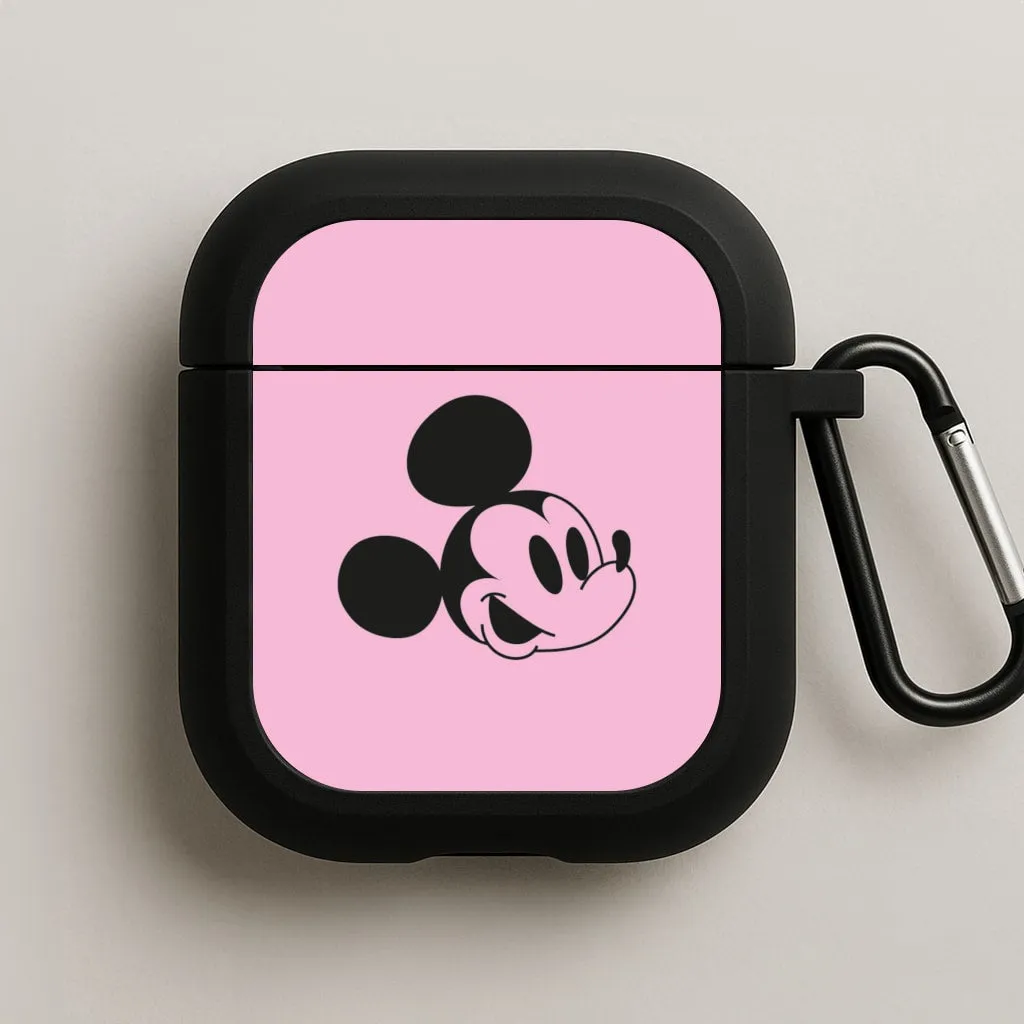 Minimal Silicone Case Durable Rubber Finish Pink Mickey AirPods Case