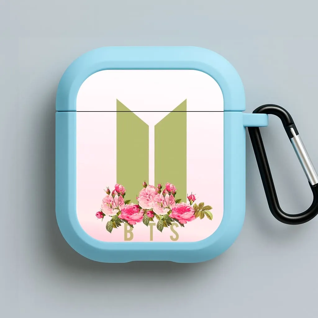durable portable soft airpods protector Portable Compact Case Pink Ombre K-Pop Band Logo AirPods Case