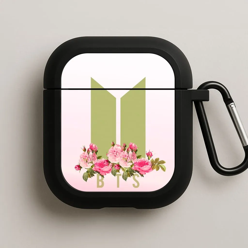 Creative Travel Bag Stylish Portable Holder Pink Ombre K-Pop Band Logo AirPods Case