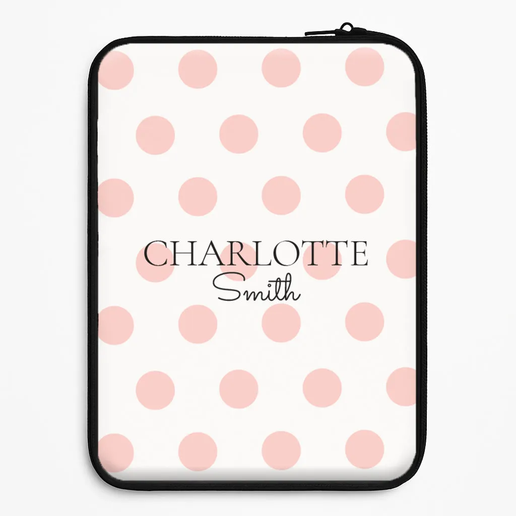 Premium Protection Modern Pattern Layer Pink Polka Dot Personalised Laptop Sleeve
