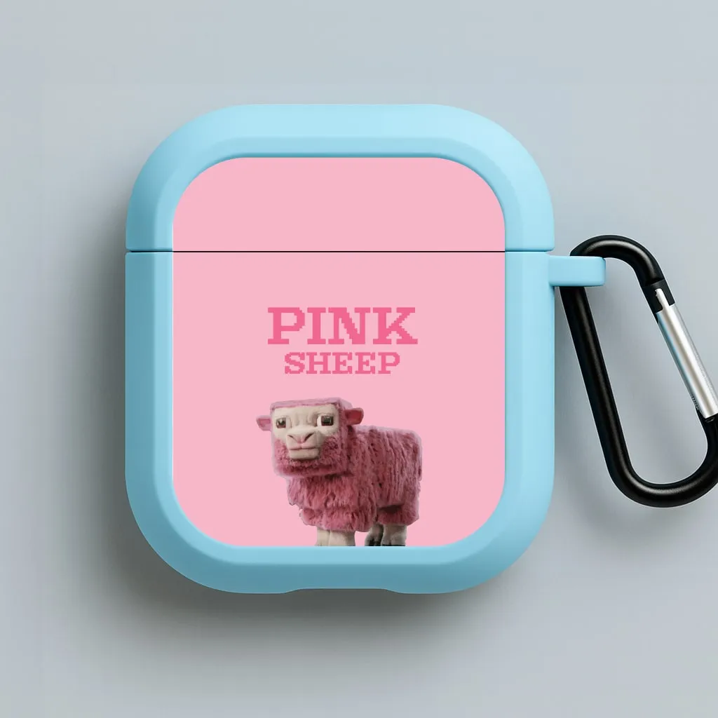 Flexible Texture Shell Pink Sheep AirPods Case