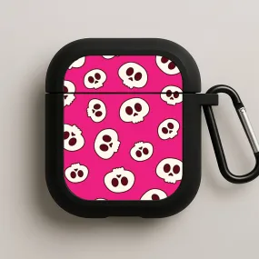 fashion lightweight commuter gradient shell colorful ergonomic silicone airpods case Pink Skulls Pattern AirPods Case