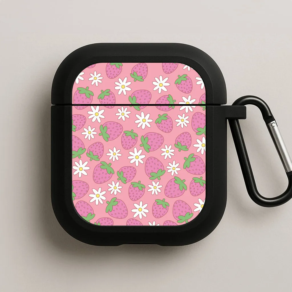 Pink Strawberries - Spring Patterns AirPods Case Protective Audio Gear