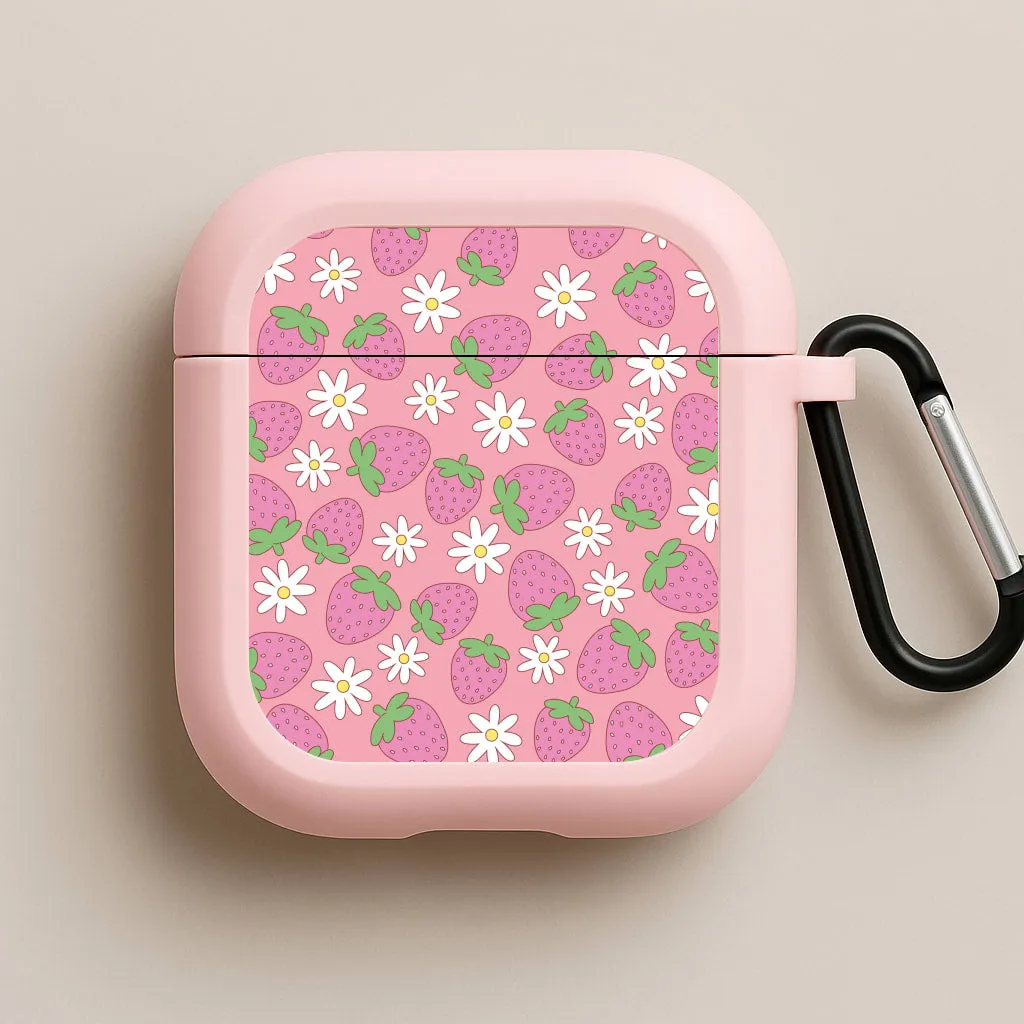 Pink Strawberries - Spring Patterns AirPods Case airpods case for athletes