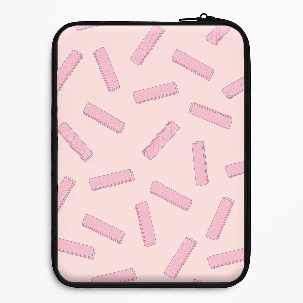 Pink Waffers - Biscuits Patterns Laptop Sleeve Student Friendly