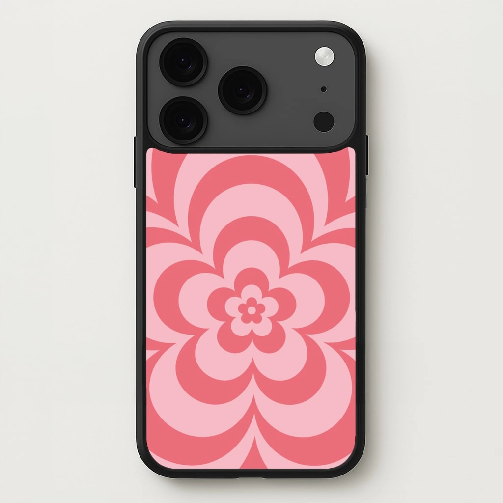 Custom Fit Pink Abstract Flower Pattern Phone Case