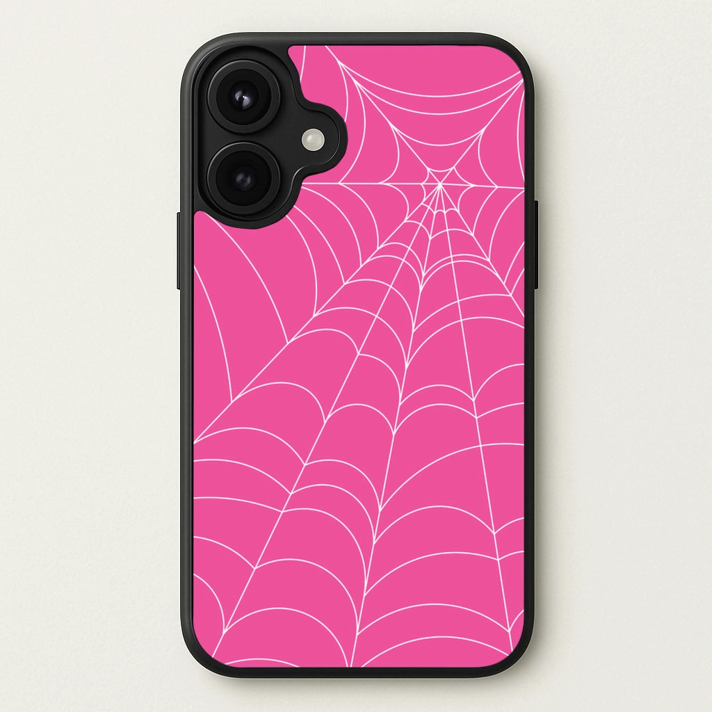 Smooth Layer Texture Minimal Feel Pink Cobwebs Pattern Phone Case
