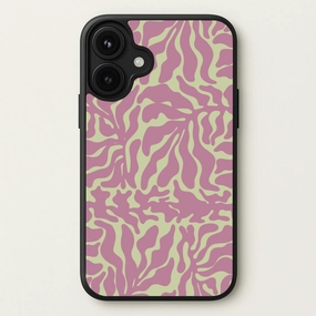 Elegant Look Modern Aesthetic Pink Leaves - Foliage Phone Case