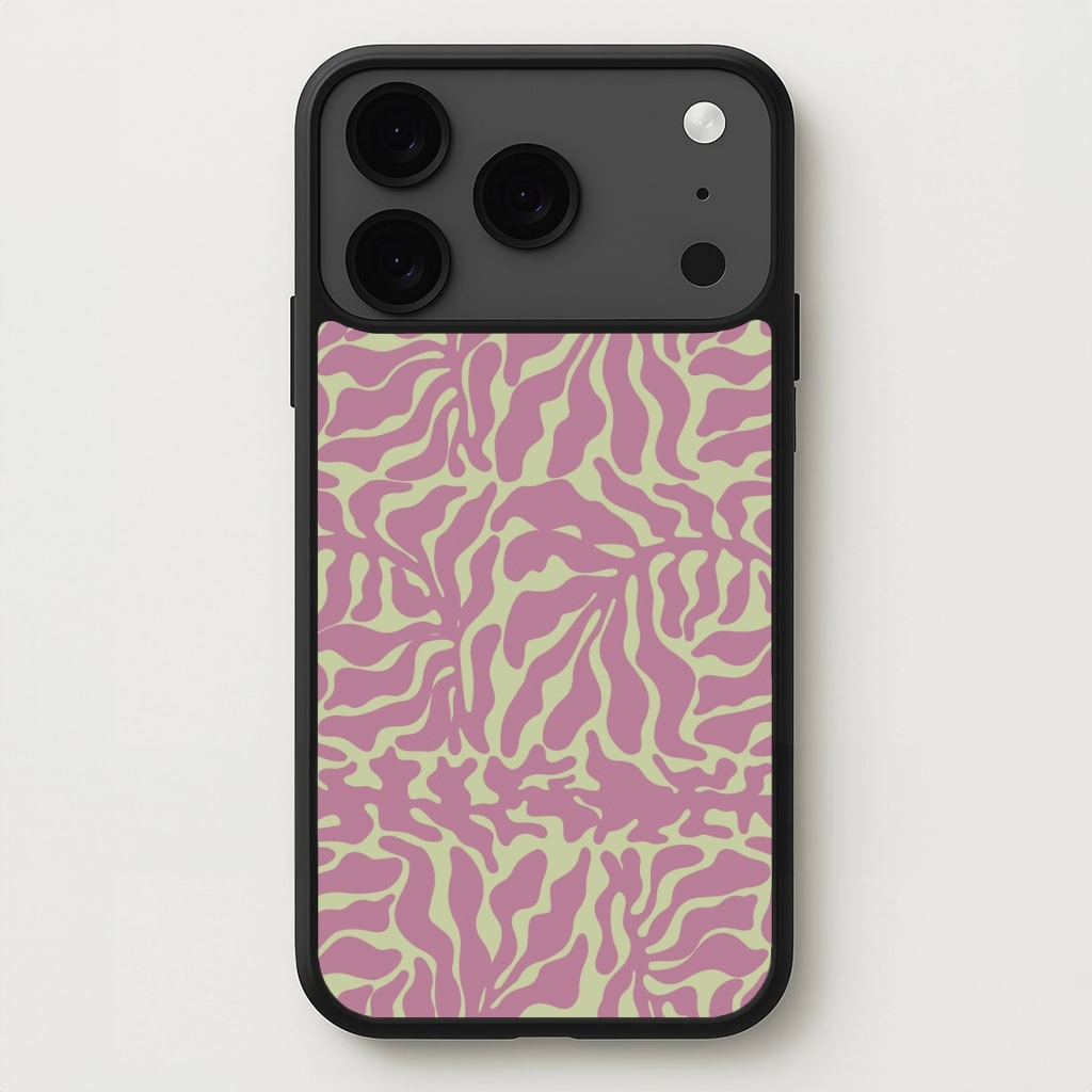 Pink Leaves - Foliage Phone Case Soft Grip Crystal Finish