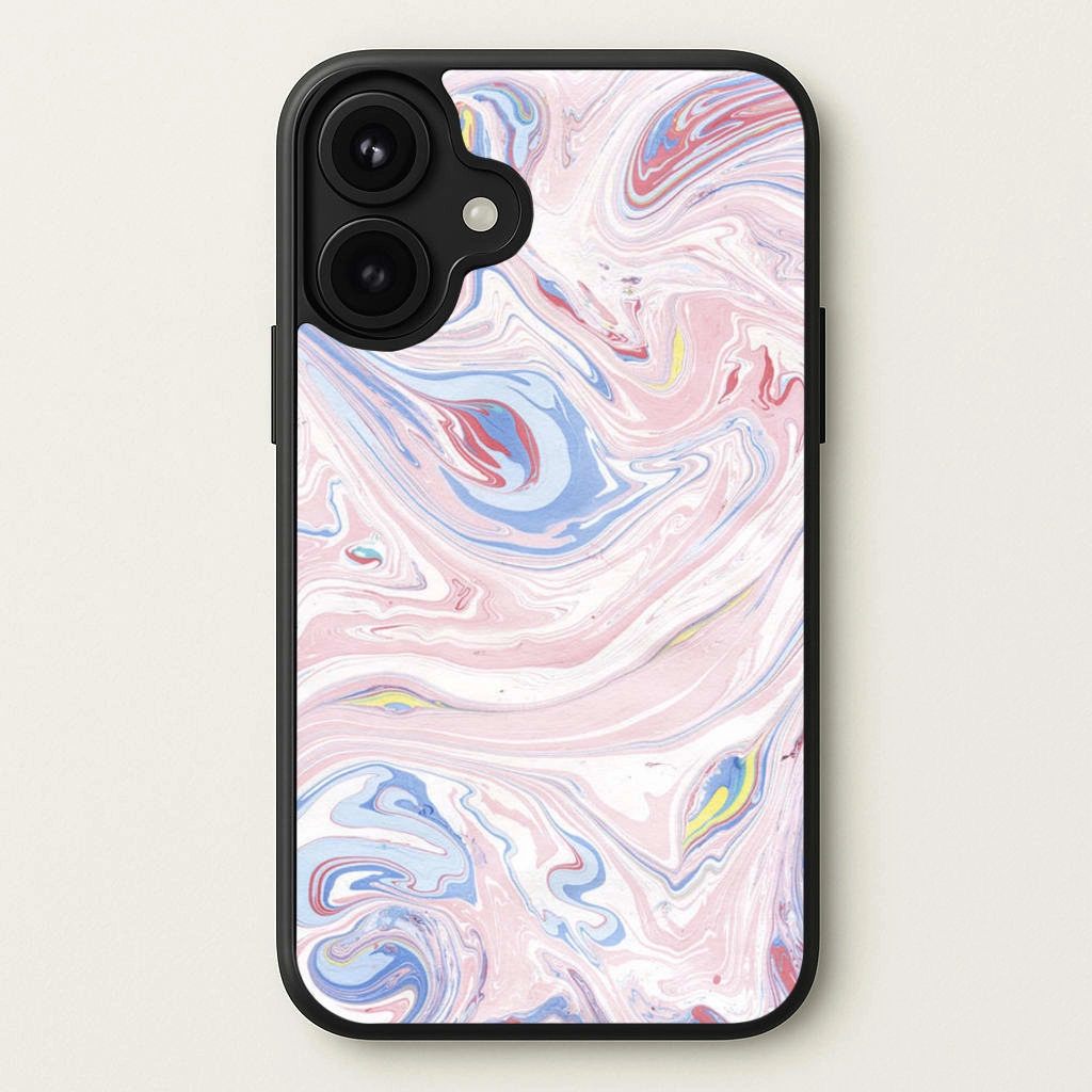 Hybrid Grip Pink Marble Swirl Phone Case