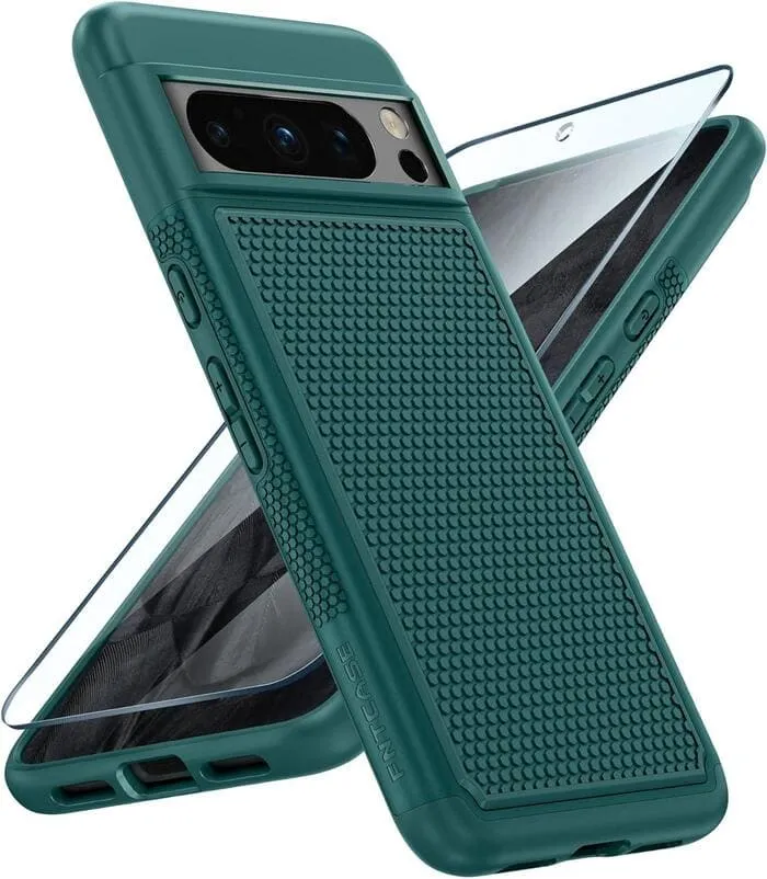 Hybrid Texture Layer Pixel 8 Pro Dual Layer Shockproof Protective Phone Cover with Anti Slip Textured Back Cell Case