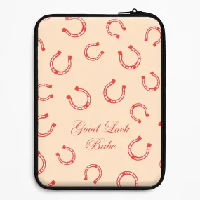 Glossy Texture Good Luck Babe Horseshoe Laptop Sleeve