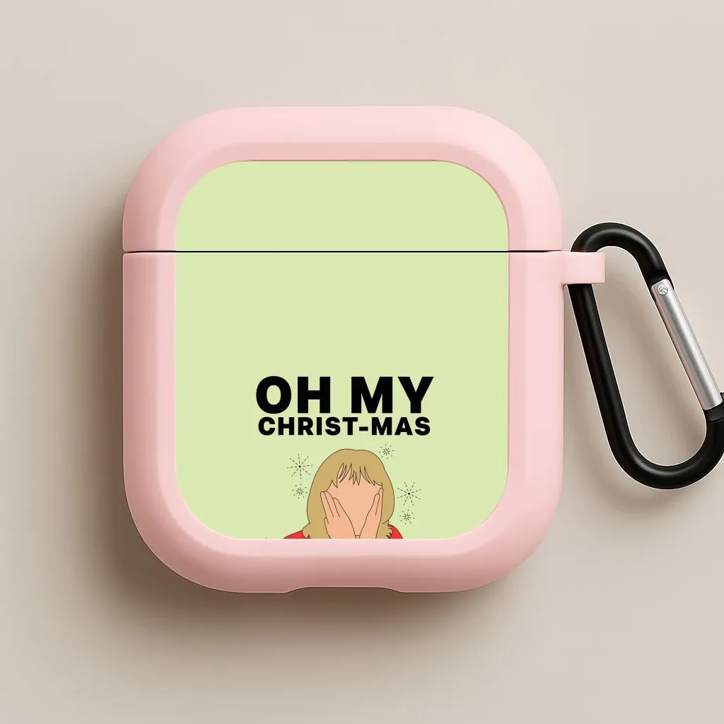 Oh My Christ-Mas AirPods Case vivid ergonomic portable soft leather airpods case vibrant sporty silicone protector