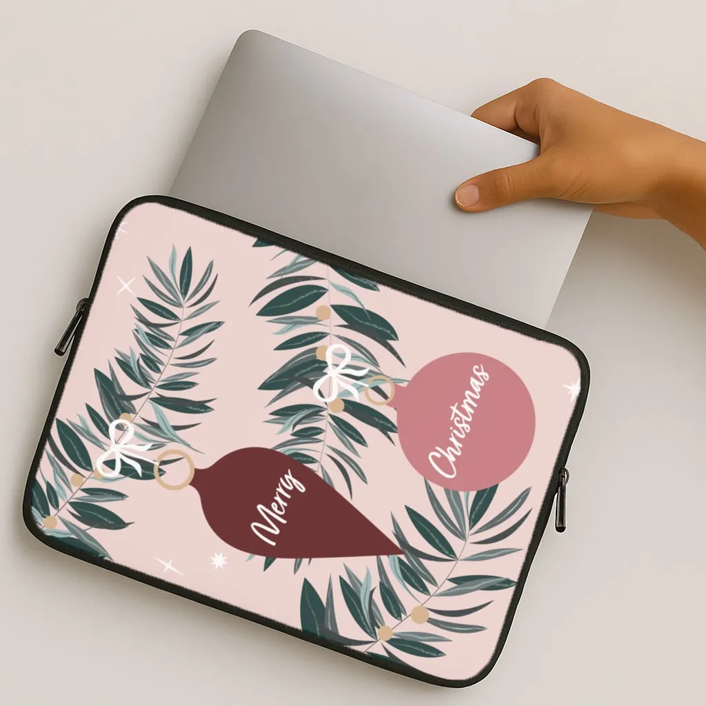 Merry Christmas Laptop Sleeve Luxury Coating Vivid Surface Detail