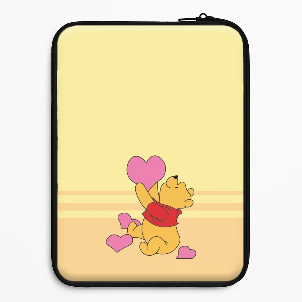 Pooh Love Heart Balloons Valentine's Laptop Sleeve Stylish Detail Layer