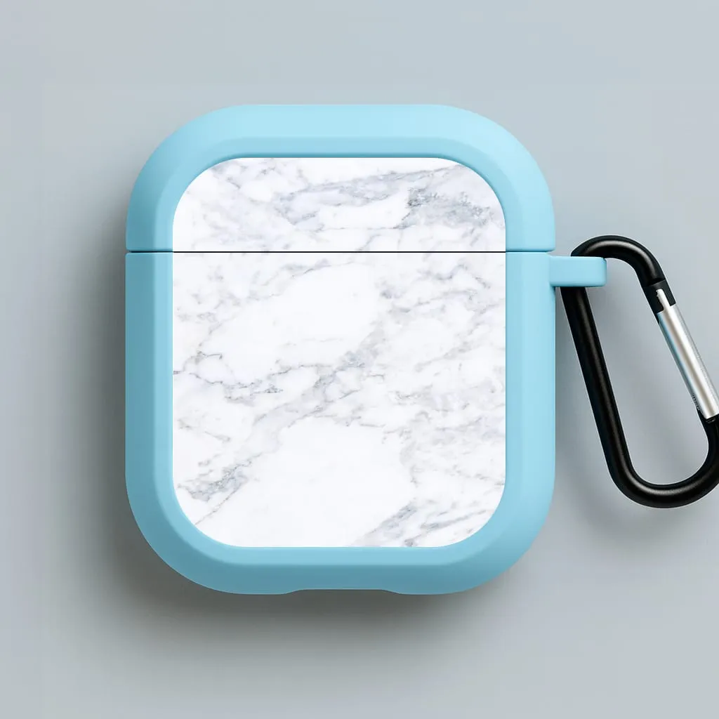 White Marble Pattern AirPods Case carbon fiber airpods case