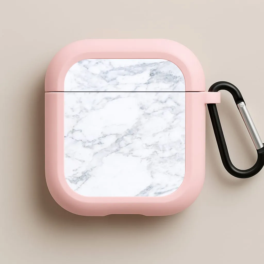 White Marble Pattern AirPods Case vivid pattern travel airpods cover slim sleek airpods case