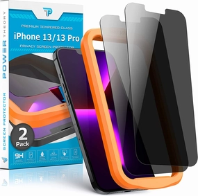 Phone Guard Pro Edge Guard Pro Power Theory Privacy Screen Protector for iPhone 13 Pro/iPhone 13 Tempered Glass [2-Pack] Anti-Spy protection with Easy Install Kit 2022
