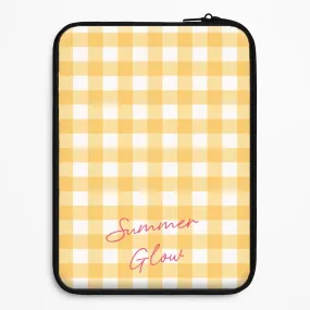 Tartan Summer Glow Laptop Sleeve Sleek Texture