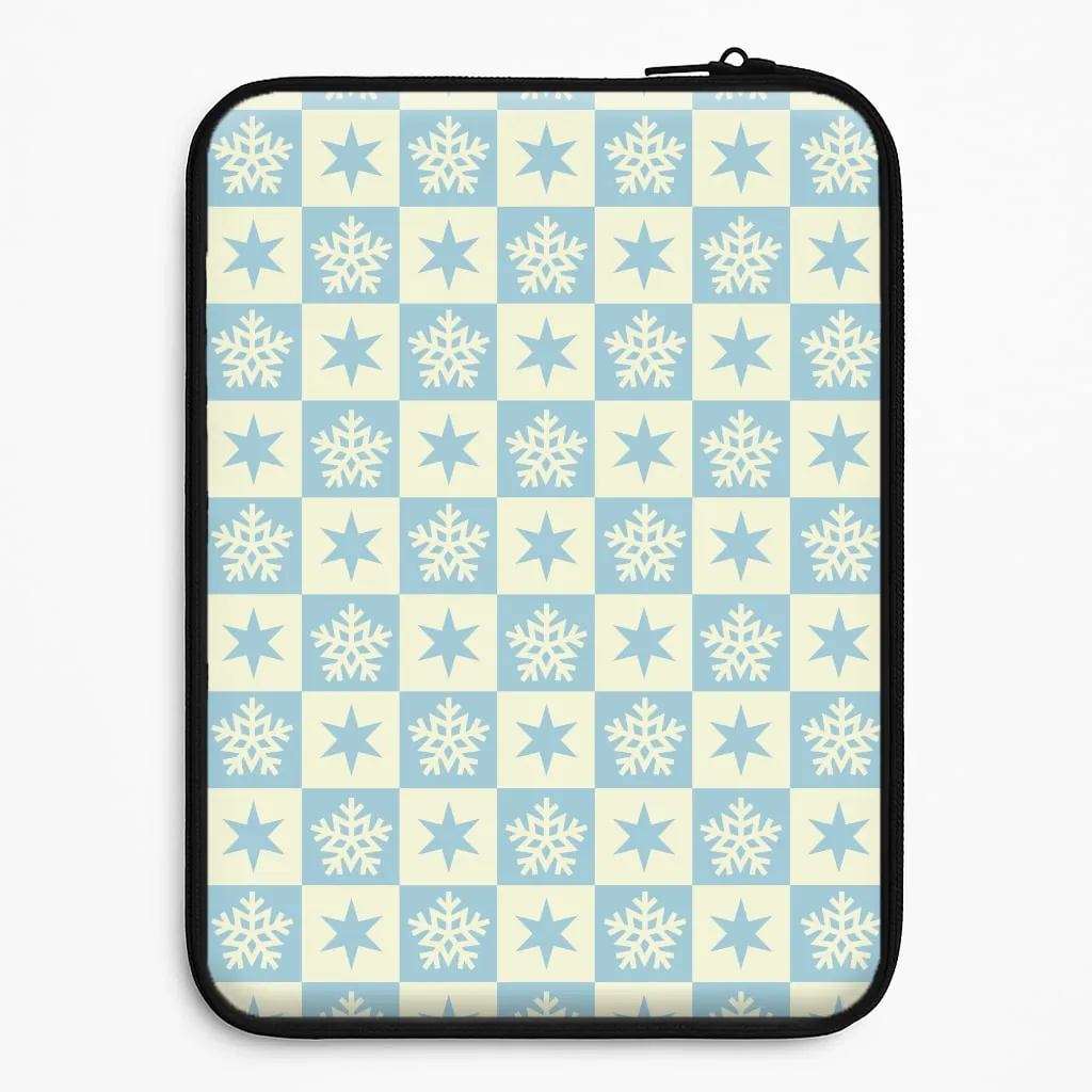 Snow And Star Pattern Laptop Sleeve Rugged Detail Layer