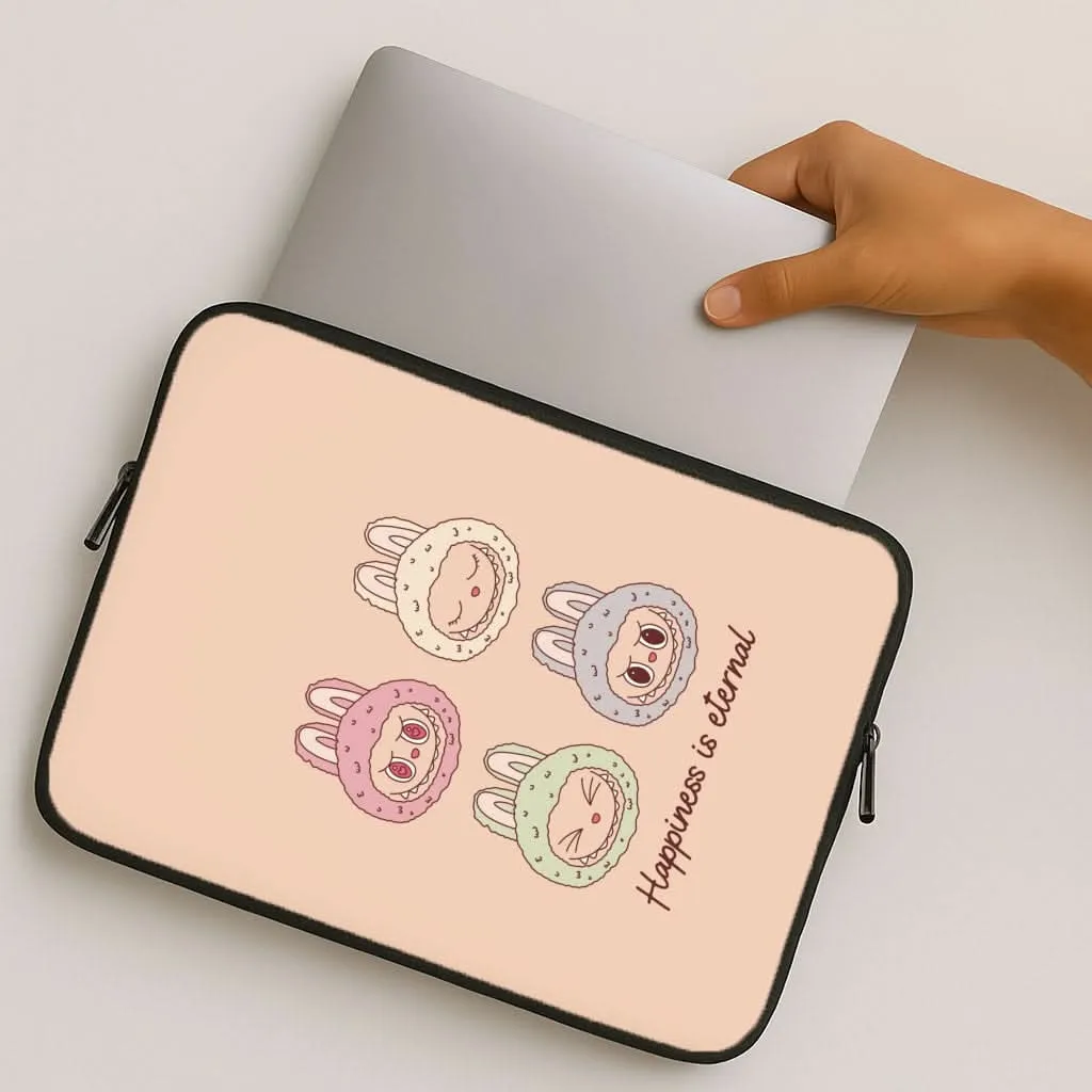 Trendy Look Happiness Is Eternal Monsters Laptop Sleeve