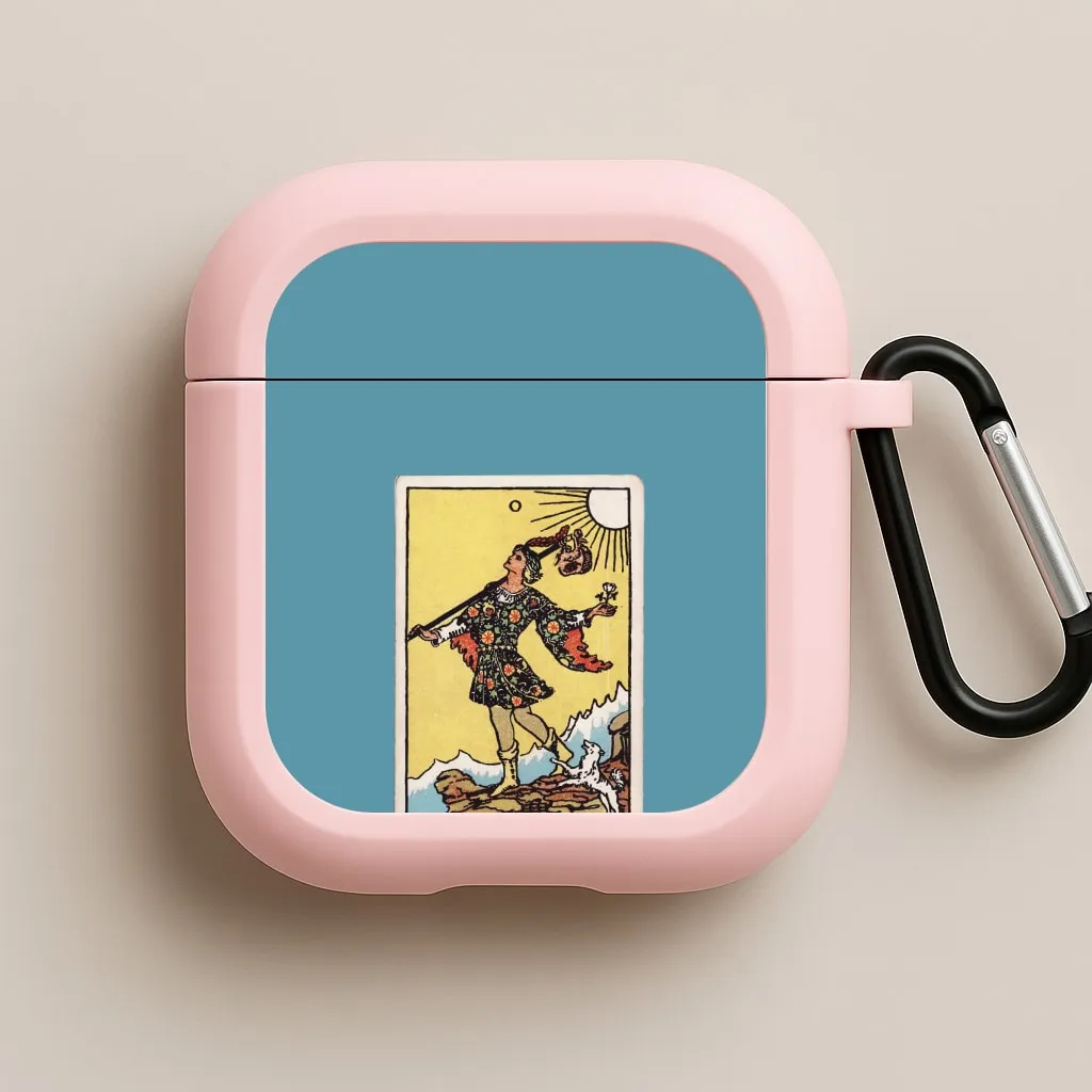 compact commuter pastel airpods protector The Fool Tarot Card AirPods Case
