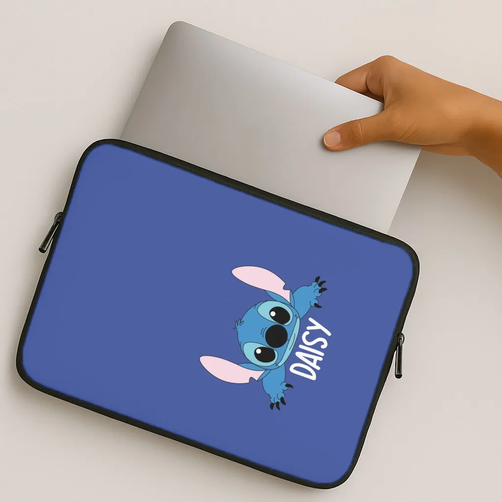 Sporty Design Blue Alien - Personalised Disney Laptop Sleeve