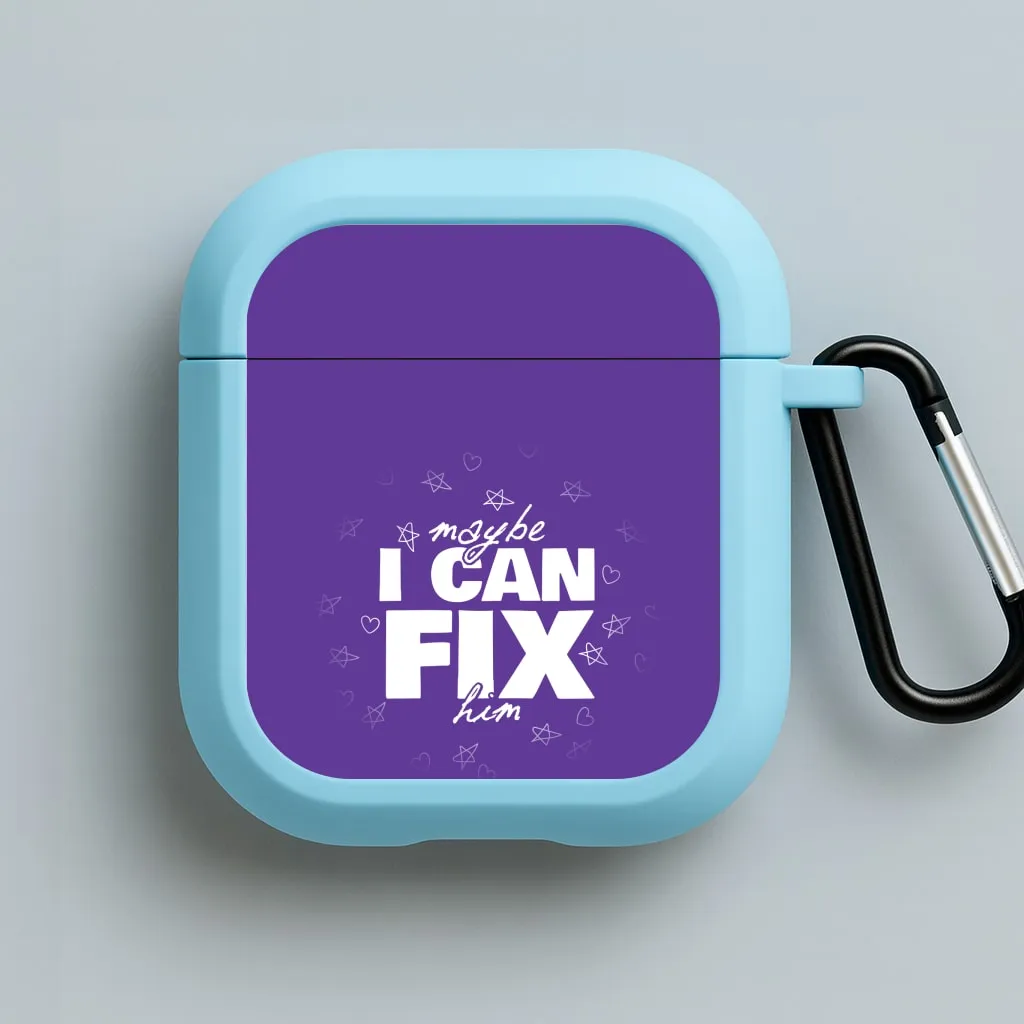 Maybe I Can Fix Him Purple AirPods Case Flexible Material Protector dustproof earbuds cover