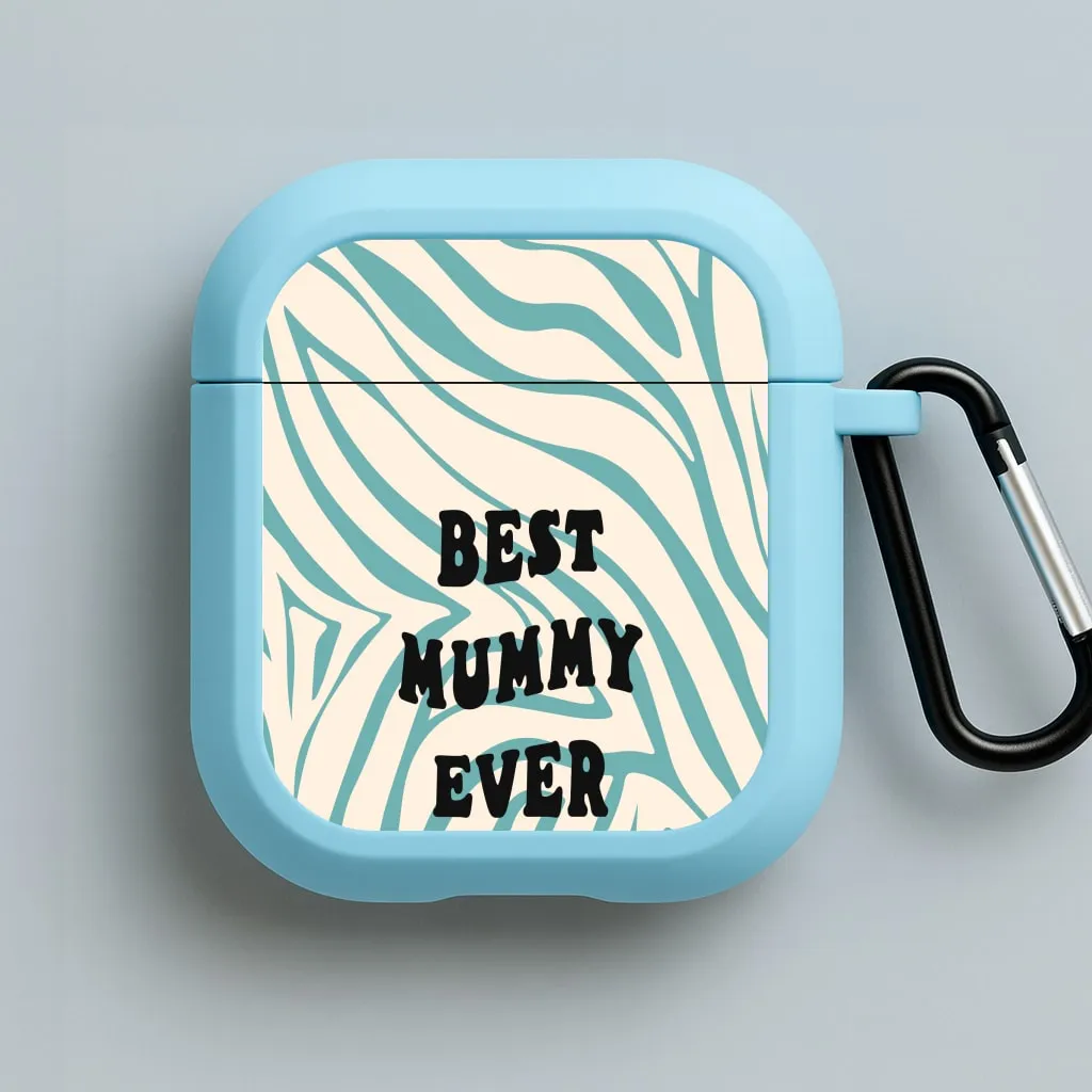 portable pastel neon silicone protector trendy pocket case Best Mummy Ever - Personalised Mother's Day AirPods Case