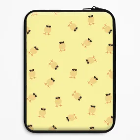 Chicks With Sunglasses Pattern Laptop Sleeve Rugged Edge Texture Rugged Grip