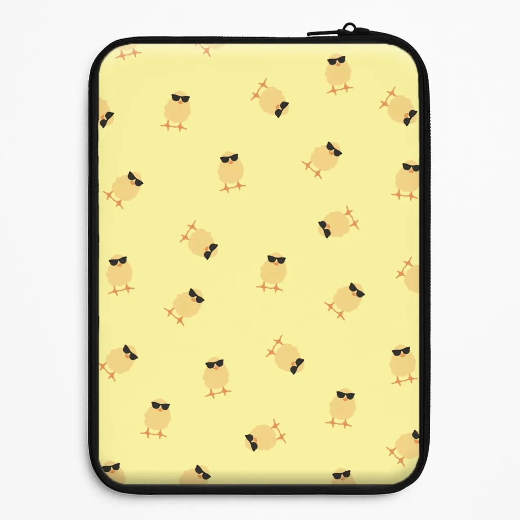 Chicks With Sunglasses Pattern Laptop Sleeve Rugged Edge Texture Rugged Grip