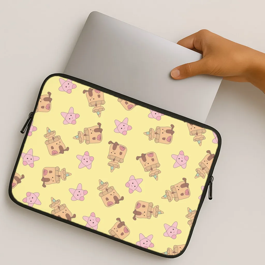 Sandcastles And Stars Pattern Laptop Sleeve Smooth Texture Fashion Edge