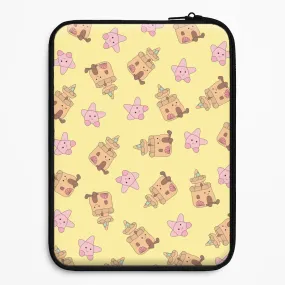 Sandcastles And Stars Pattern Laptop Sleeve Colorful Accent Subtle design