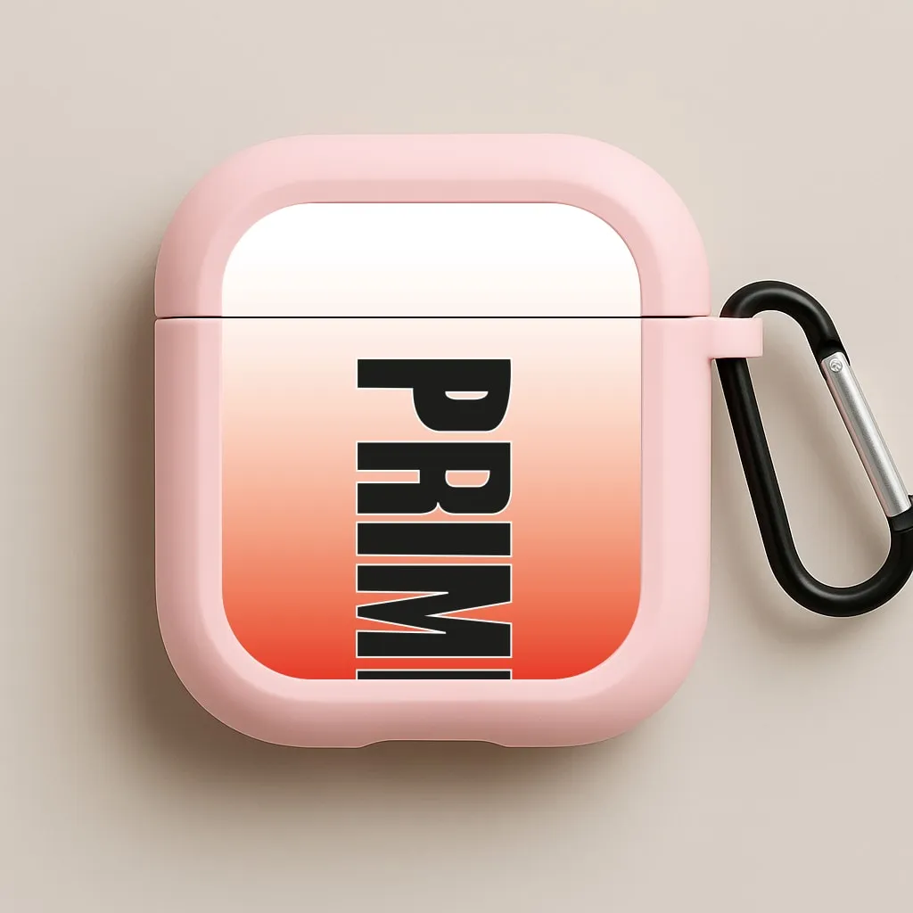 Prime - Red Gradient AirPods Case compact lightweight pastel leather protector Silicone Protective Shell