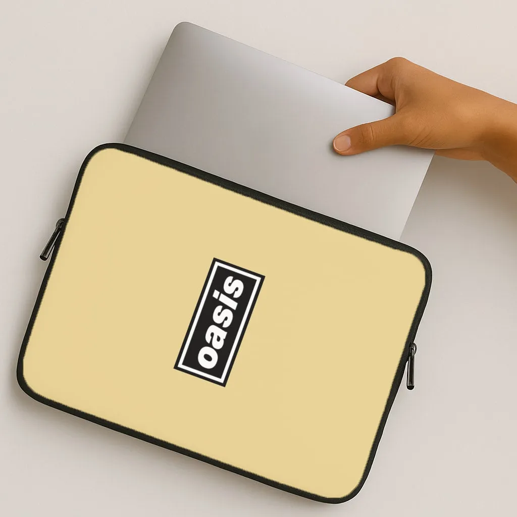 Band Name Yellow Laptop Sleeve Polished Look